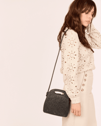 BOLSO MINI LENA RAPHIA NOIR MARADJI